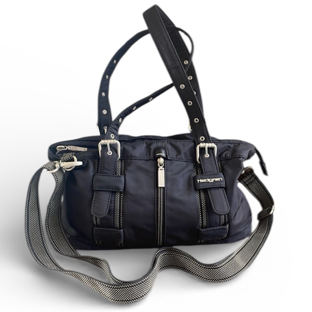 Hedgren Shoulder Bag Nylon Black Crossbody Hand Bag Casual